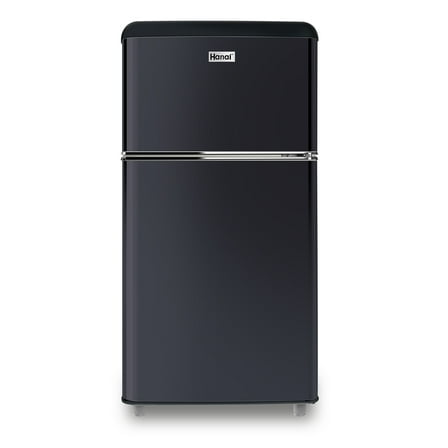 WANAI 3.5 Cu ft Two Door Mini Refrigerator with Freezer,Black