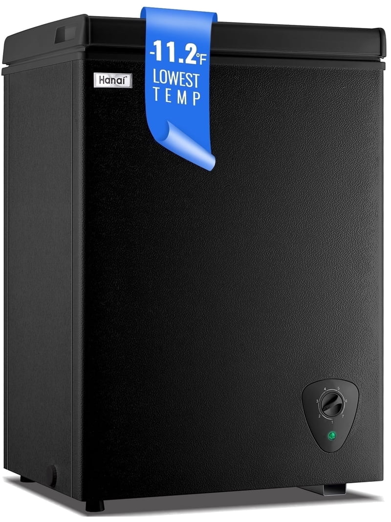 WANAI, Chest Freezer, Black, 3.4 Cu Ft, Adjustable Temp - Walmart.com
