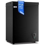 WANAI 3.4 Cubic Feet Chest Freezer Black deep Freezer with Adjustable Temp Knob Ideal for Any Room