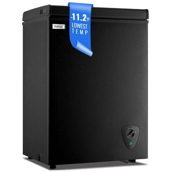 WANAI 3.5 Cubic Feet Chest Freezer Black deep Freezer with Adjustable Temp Knob Ideal for Any Room