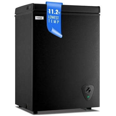 WANAI 3.5 Cubic Feet Chest Freezer Black deep Freezer with Adjustable Temp Knob Ideal for Any Room