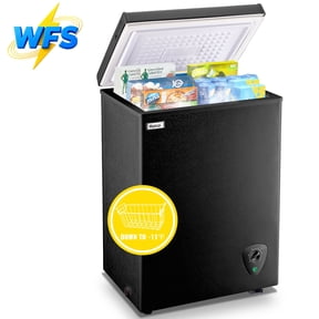 WANAI 3.5 Cu.ft Chest Freezer Small Deep Freeze with 7 Gears Temp Control Office Dorm Kitchen Black