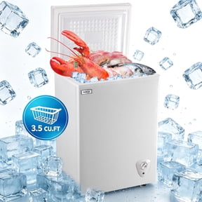 WANAI 3.5 cu.ft Chest Mini Freezer, Freestanding Top Open Door Compact Freezer with Removable Basket,White