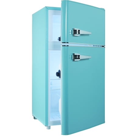 WANAI 3.5Cu.ft Two Door Mini Fridge with Freezer,Apartment Size Refrigerator,Black,New