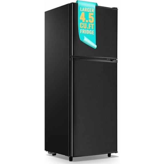 WANAI 4.5 Cu.ft Large Size Mini Fridge with Adjustable Thermostat, Compact Refrigerator Black, New