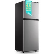 WANAI 4.5 Cu.ft Large Size Mini Fridge with Adjustable Thermostat, Compact Refrigerator Silver, New