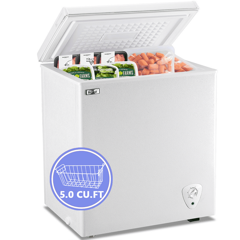 5 Cubic Feet Chest Freezer Energy-Saving Compact Deep Freezer w/Storage  Basket