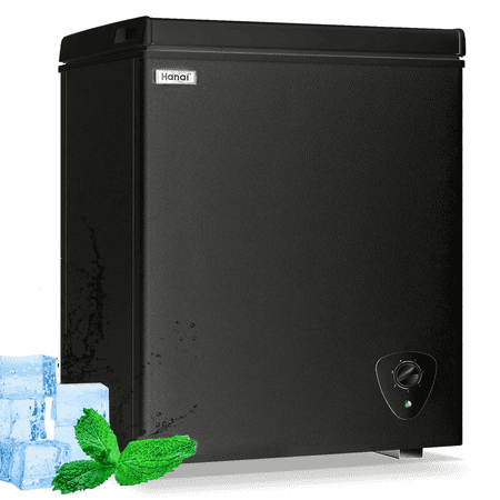 WANAI 5.0 Cu.ft,Chest Freezer,Deep Freezer,Removable Storage Basket Freezer,Black