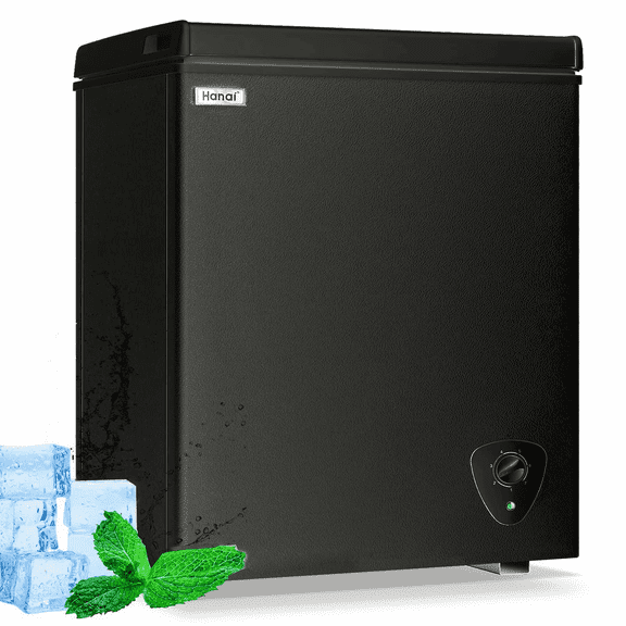 WANAI 5.0 Cu.ft,Chest Freezer,Deep Freezer,Removable Storage Basket Freezer,Black