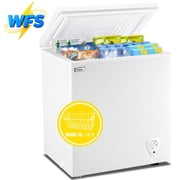 WANAI 5.0 Cu.ft Compact Chest Deep Freezers with Removable Storage Basket and 7 Temp Control White