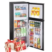 WANAI 5.0 Cu.ft Mini Refrigerator with Freezer 7 Settings Temp Adjustable Large Compact Fridge Silver