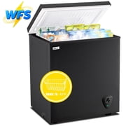 WANAI 5.0 Cubic Feet Small Deep Freezers with Removable Storage Basket Compact Chest Freezer Black