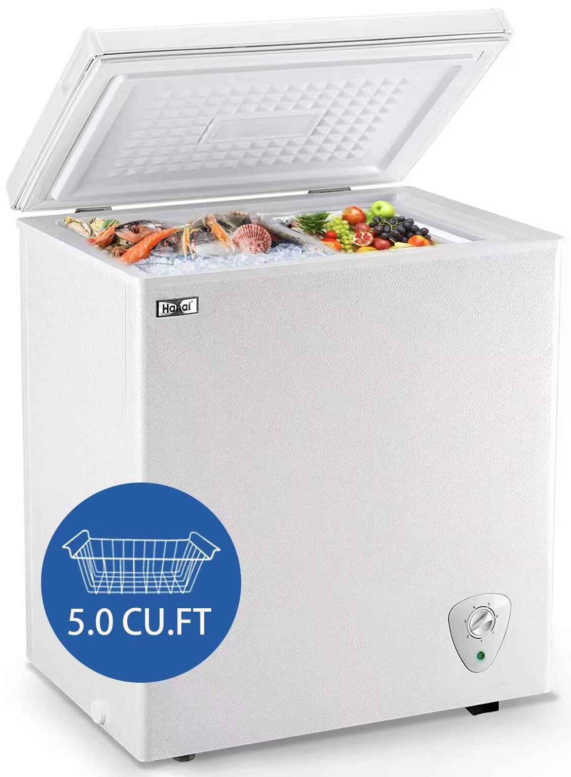 WANAI 5.0 cu.ft Compact Chest Freezer with Adjustable