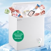 Wanai 5 cu ft Deep Freezer, White, for Garage, Kitchen, or Basement