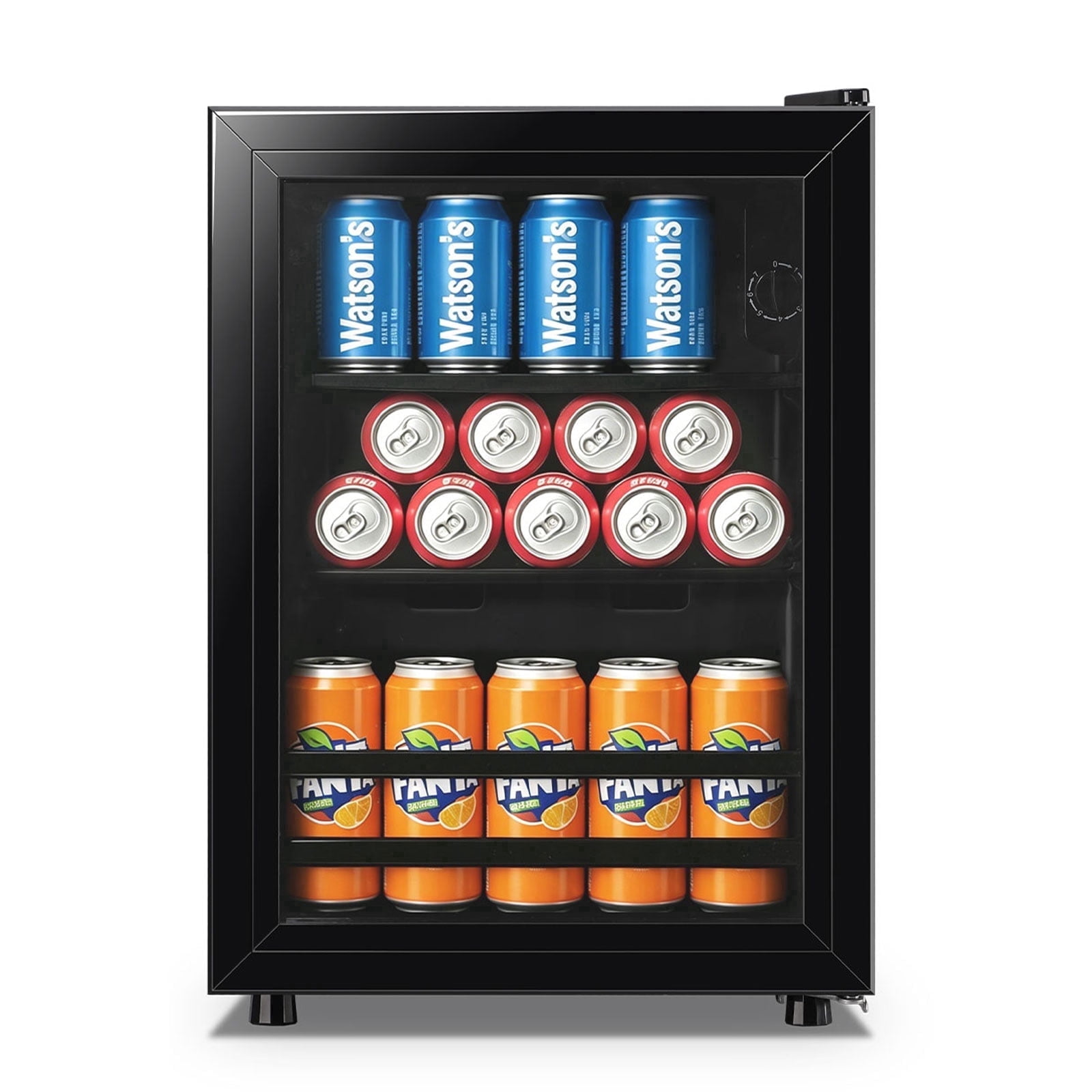 WANAI 50 Can Beverage Fridge & Cooler Small Mini Fridge Glass Door for Soda Beer or Wine for Home&Bar