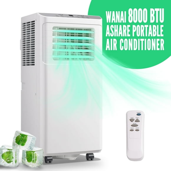 WANAI 4400 BTU SACC (8000 BTU ASHARE) Portable Air Conditioner, Covers up to 250 Sq. Ft, Small AC Unit with 3-in-1 Mode & Remote Control & Window Kit, White