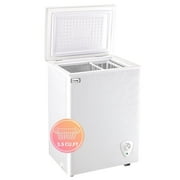 WANAI Chest Freezer 3.5 Cu Ft,Small Chest Freezer,Upright Single Door Refrigerator,White