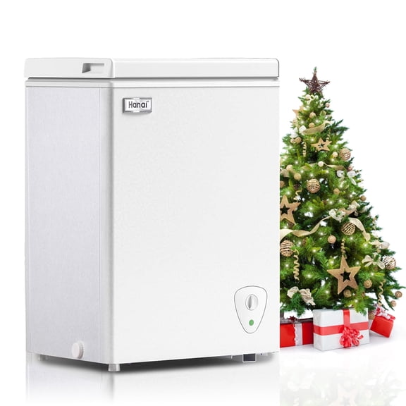 WANAI Deep Freezer 3.5 Cu.ft,Chest Freezer with Top Open Door,Suitable for Apartments, Dorms or Garages,White