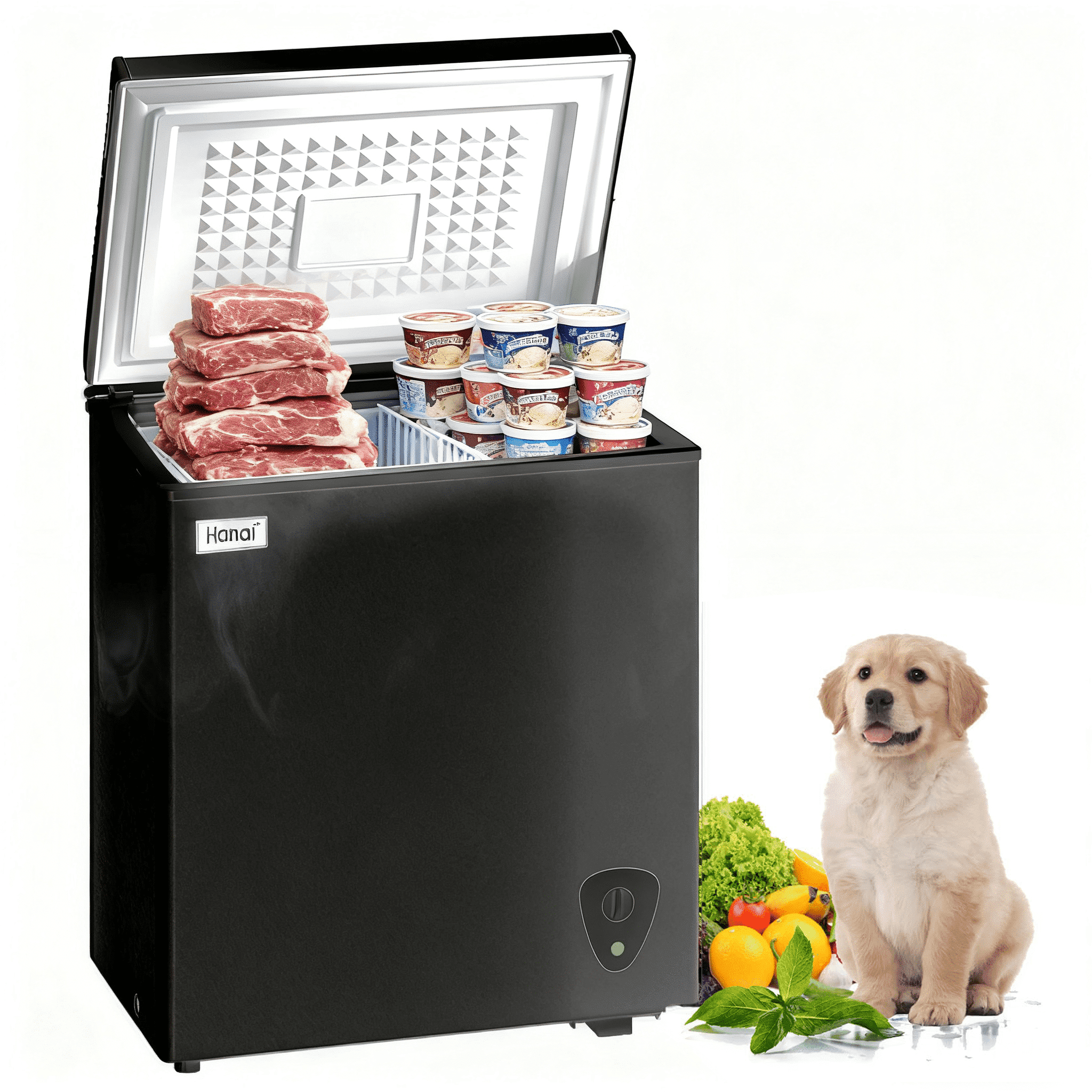 fuwafuwa③ WANAI 3.5 Cubic Chest Freezer with Top Open Door,Removable Storage