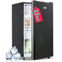WANAI Compact Refrigerator Single Door Mini Fridge with Inside Freezer, Adjustable Removable Shelves Black