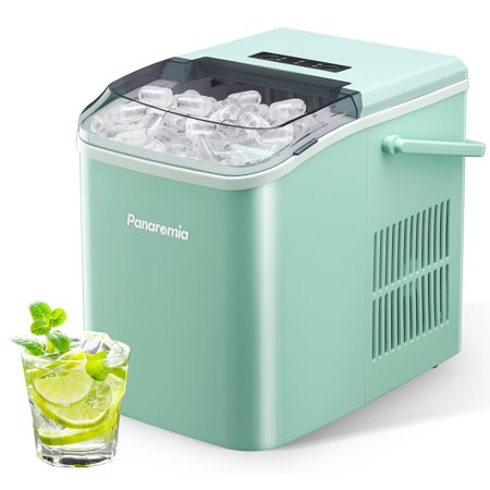 WANAI Countertop Ice Maker Machine,Portable Compact Ice Cube Maker,26.5 lbs/24H,2 Sizes,Self-Cleaning Ice Machine with Ice Scoop and Basket,9 Cubes Ready in 8 Mins