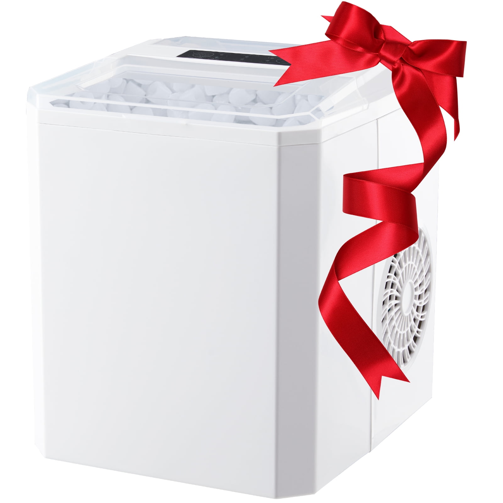 WANAI Ice Maker Countertop 26 lbs/24H 9 Ice Cubes Ready in 6-8 Minutes Small & Large Ice Cubes White