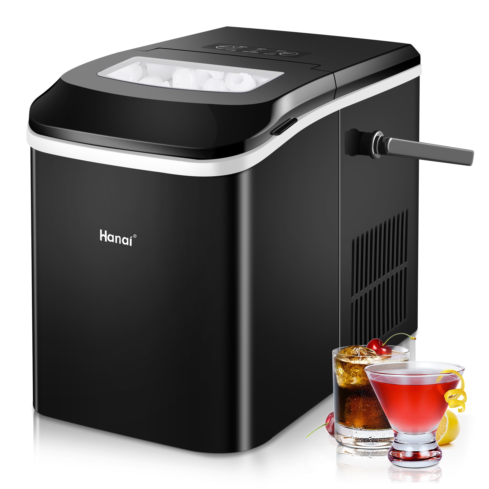 WANAI Ice Makers Countertop,33lbs in 24Hrs, 9 Cubes Ready in 8 Mins