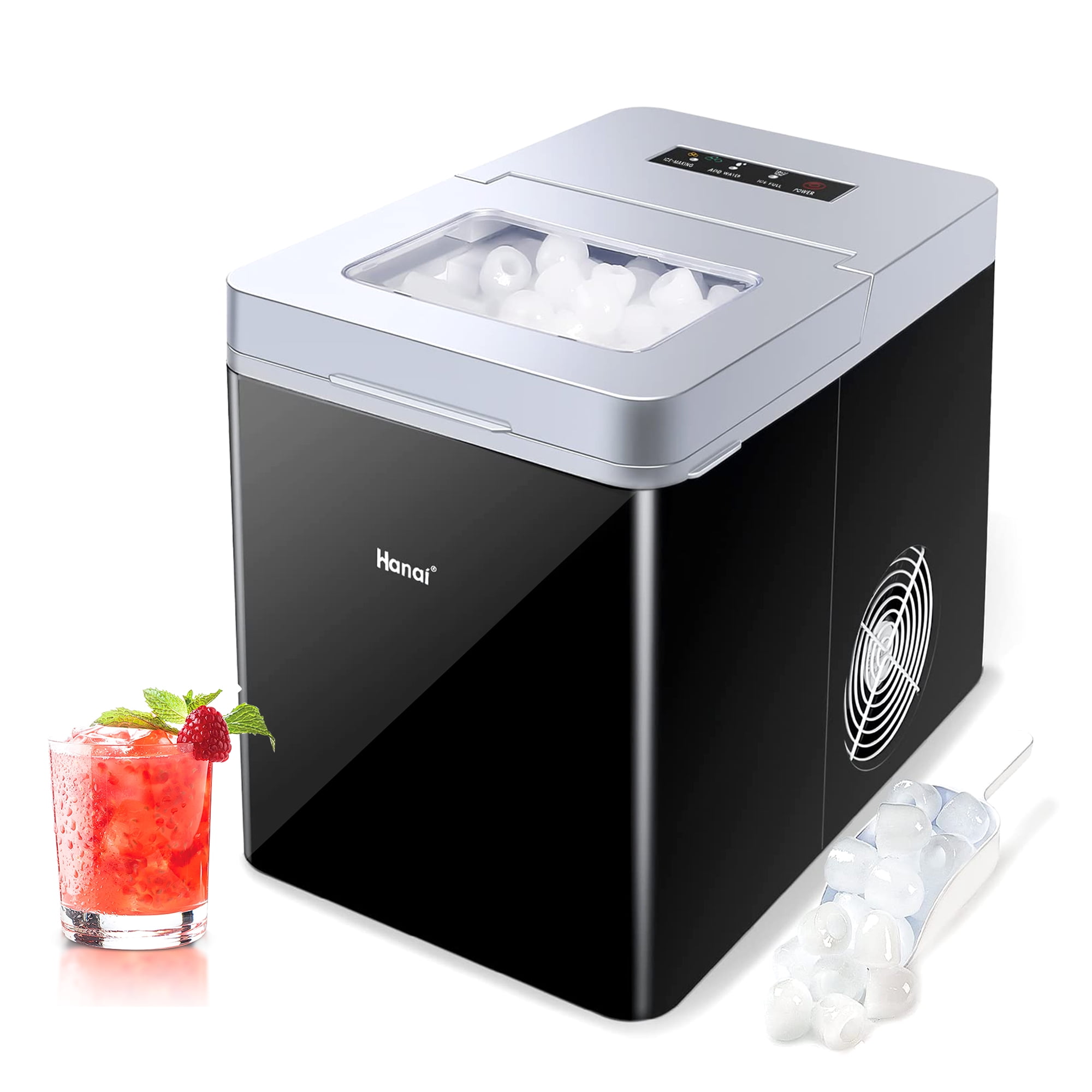 WANAI Ice Makers Portable Countertop,33lbs in 24Hrs,9 Cubes Ready in 8