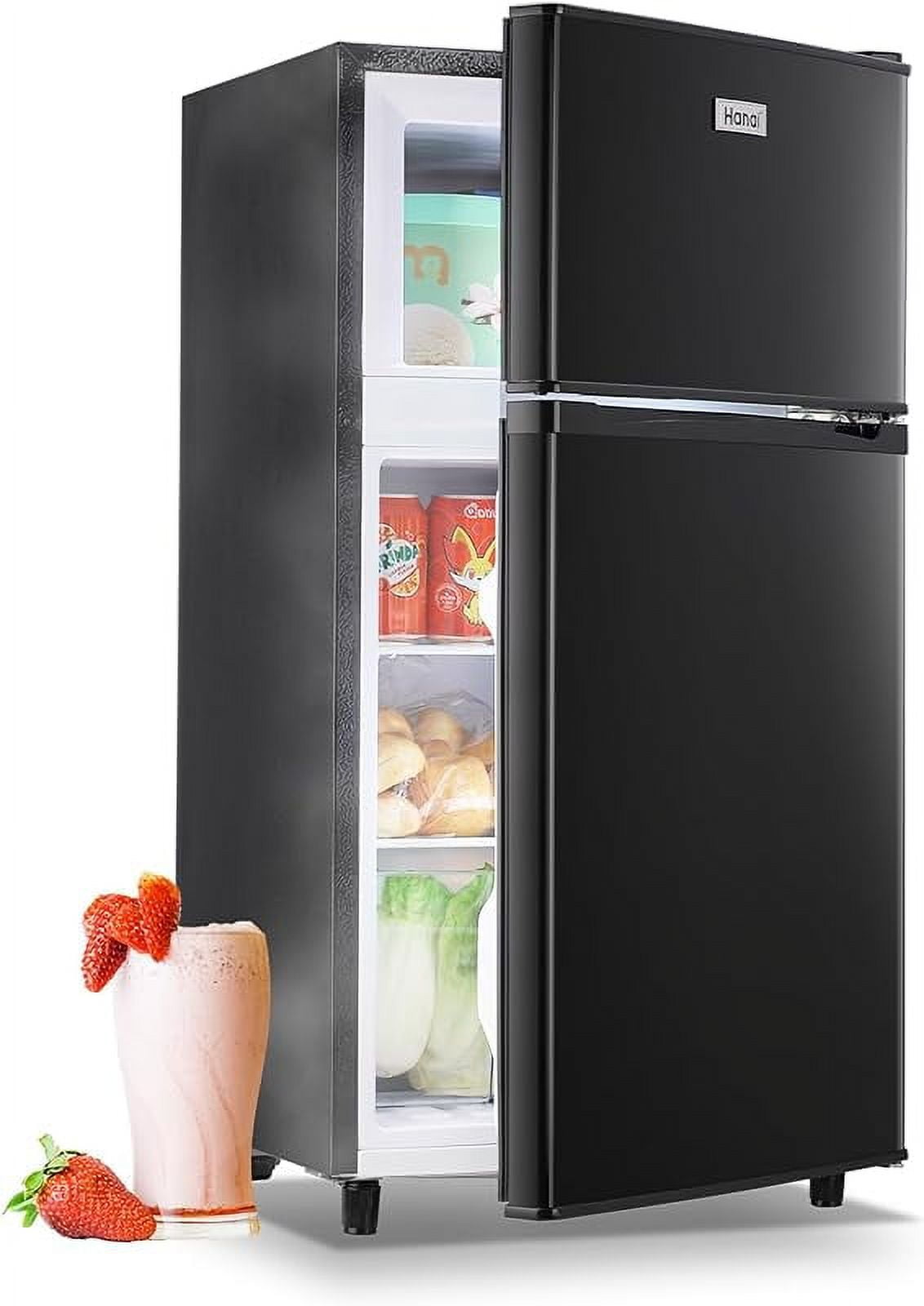 WANAI Mini Fridge with Freezer 3.5 Cu.Ft Double Door Compact