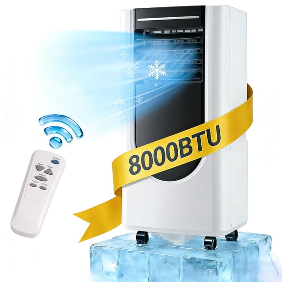 WANAI Portable AC Units Home Air Conditioner, 8000 BTU Ashare Cooling, 3 Modes with Remote Control for Apartment, Dorm, Office, etc.