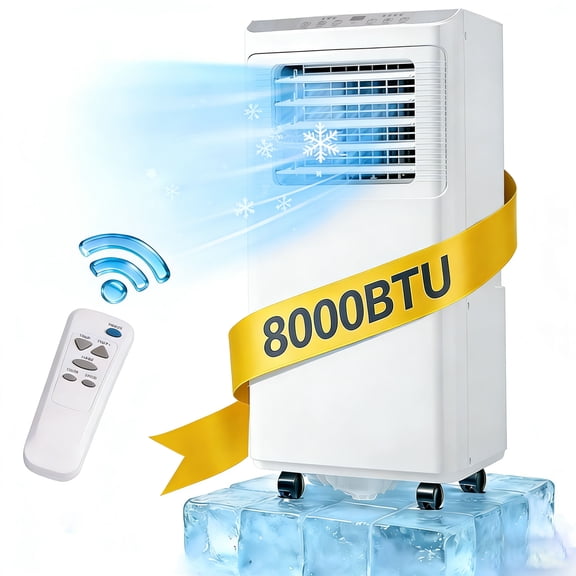 WANAI Portable Air Conditioner, 8000 BTU AC Units with Cooling, Fan, Dehumidifier, Sleep Mode, Remote Control