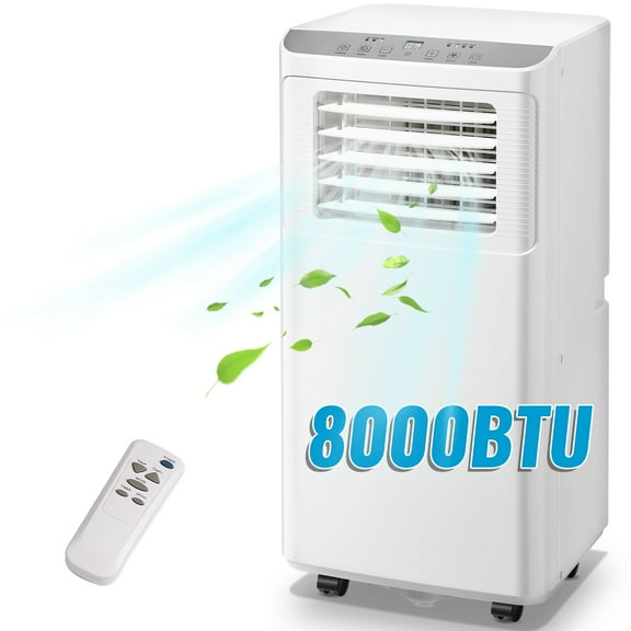 WANAI 4400 BTU SACC (8000 BTU ASHARE) Portable Air Conditioner with Remote Control, Covers up to 250 Sq. Ft, 3-in-1 AC with 24H Timer & Window Kit Included, White