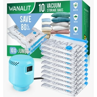 BASMILE Vacuum Storage Bags Space Saving Bags for Comforters Clothes Pillow  Bedding Blanket Storage, Double Zip Lock Seal & Leak