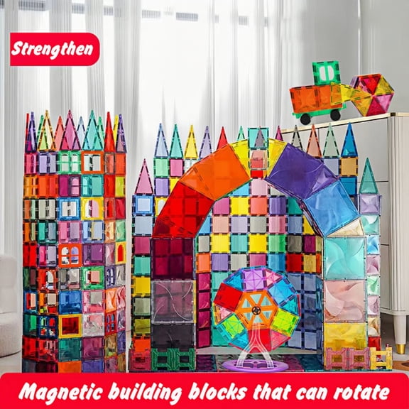 WANALIT Magnetic Tiles Kids Toys, 100pcs Educational Magnetic Building Blocks for Boys Girls, STEM Preschool Kindergarten Learning Toys