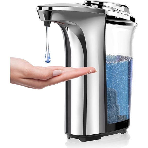 WANALIT Automatic Soap Dispenser Touchless, 17oz/500ml Dish Soap Dispenser with Infrared Sensor, 5 Adjustable Foam Levels, for Kitchen Bathroom Sink Countertop, Silver