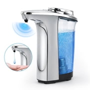WANALIT Automatic Soap Dispenser Touchless, 17oz/500ml Dish Soap Dispenser with Infrared Sensor, 5 Adjustable Foam Levels, for Kitchen Bathroom Sink Countertop, Silver
