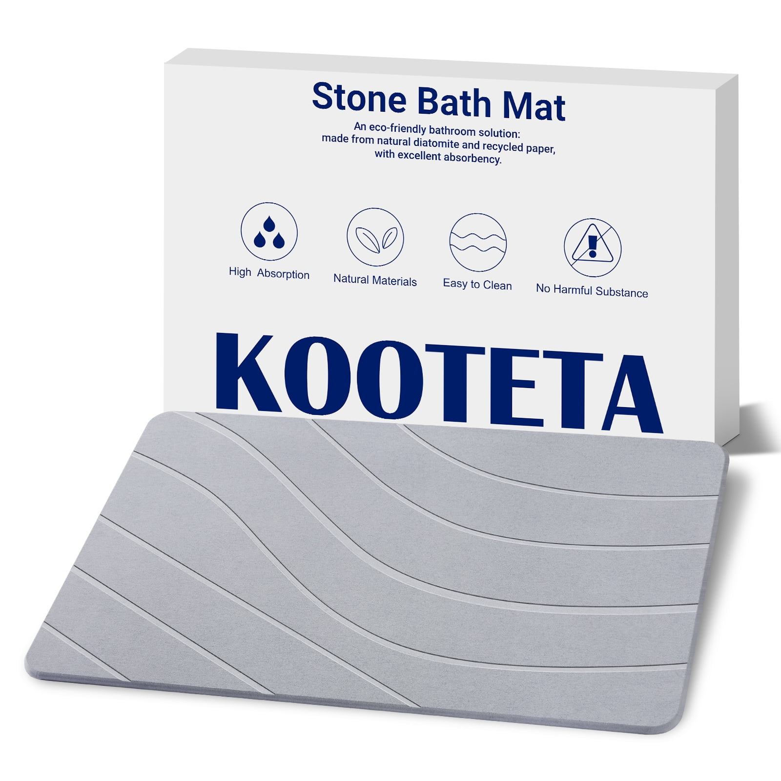 WANALIT Bath Stone Mat, Fast Drying Absorbent Natural Diatomaceous