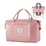 ​WANALIT Waterproof Duffel Bag for Gym and Travel, Weekender Carry On with Wet Dry Compartment, Luggage Sleeve, Airplane Approved (Pink)​​