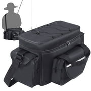 WANALIT Fishing Tackle Bags, Saltwater or Freshwater Bag, Durable Fishing Gear Storage Bags, Adjustable Padded Shoulder Strap, 600D Waterproof Material, Black