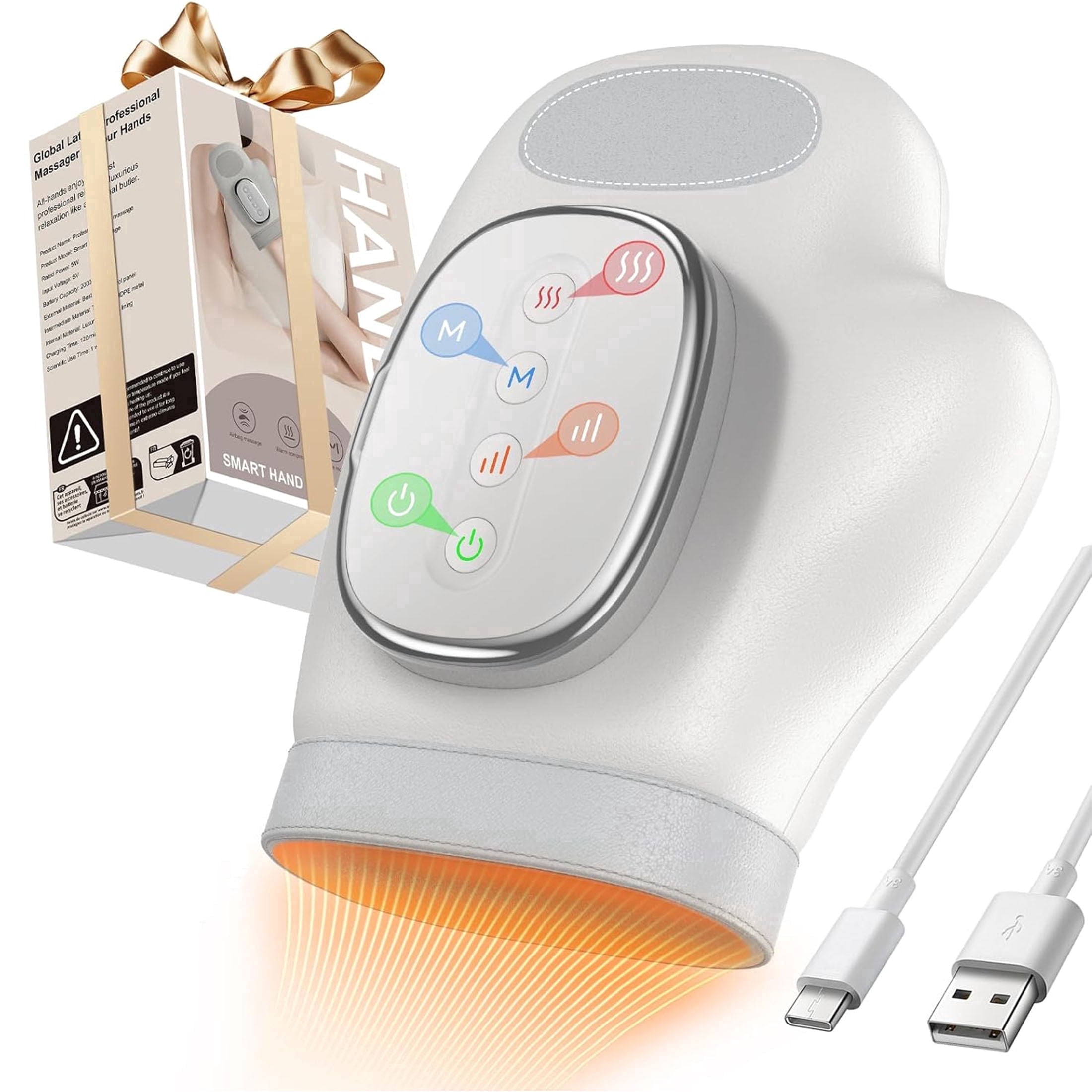 WANALIT Hand Massager with Heat and Compression, 3 Modes, 3 Temperatures, 5 Intensity Levels, Helps Soothe Hand Fatigue, Carpal Tunnel and Arthritis Discomfort, Gift for Women, Men