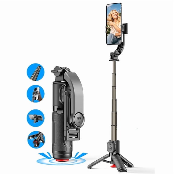 WANALIT Mini Selfie Stick Tripod Stand with Automatic Pop-Up, Aluminum Alloy Portable Phone Tripod, Extendable Remote Selfie Stick for iPhone/Android, Compact Travel Phone Holder for Photos & Videos