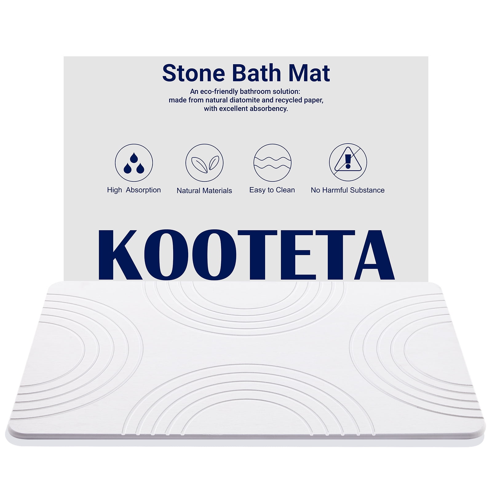 WANALIT Stone Bath Mat, Diatomaceous Earth Shower Mat Non Slip Instantly Removes Water Drying