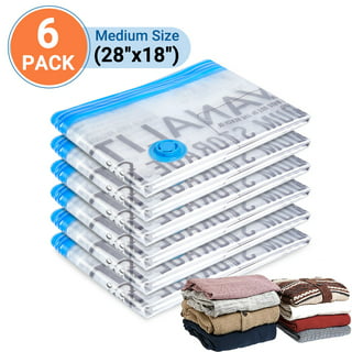 figg Vacuum Compression Storage Bags - M, L and XXL (27 x 19 in to 31 x 39  in)* 6 Pack - Leakproof and Carbon neutral - Vacuum seal bags for Clothes