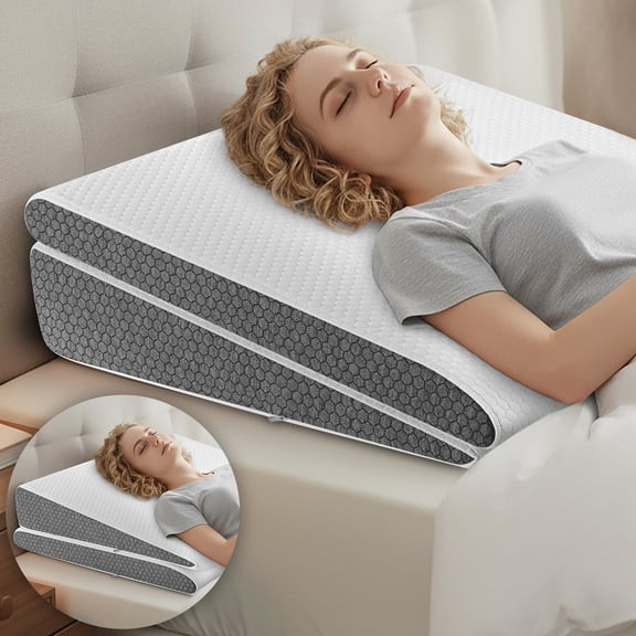 WANALIT Wedge Pillow for Sleep Apnea,2PCS Wedge Pillows for Acid Reflux,Bed Wedge Pillow Set for Sleeping,Back Pain,Gerd,Heartburn,Snoring,Triangle Elevated Pillow for After Surgery/Leg/Neck