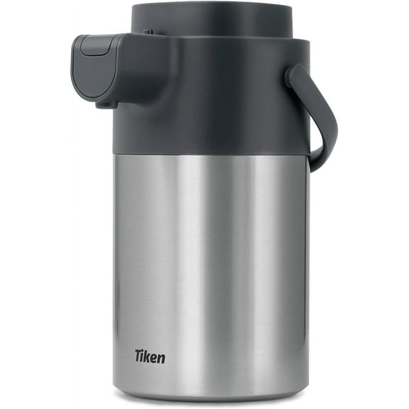 WANBIN 102oz (3L) Airpot Coffee Dispenser with Pump, Stainless Steel Insulated Thermos Carafe, Silver