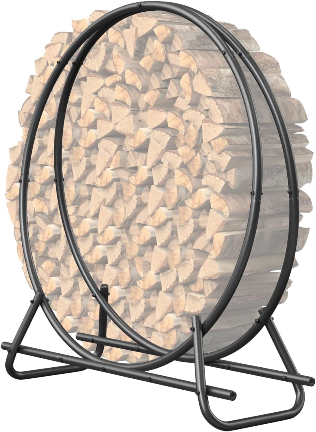 WANBIN 48 Inch Outdoor Firewood Circle Rack, Metal Pipe Ring - Walmart.com