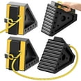 thumbnail image 2 of Taifa 4PCS Wheel Chocks For Travel Trailers, RV Wheel Stoppers Tire Chock With Portable Handle For Camper Cars Trucks Etc., Black 2 of 13