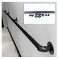 WANCQ 10FT Iron Handrail For Steps Stair Railing Hand Rail Kit Black