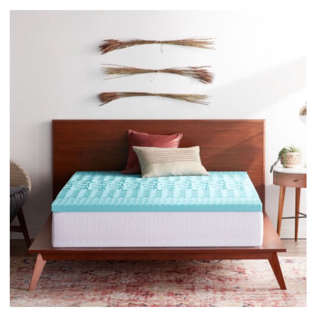 WANCQ 2" Cooling Gel Memory Foam Mattress Topper Eggcrate XL Full Queen