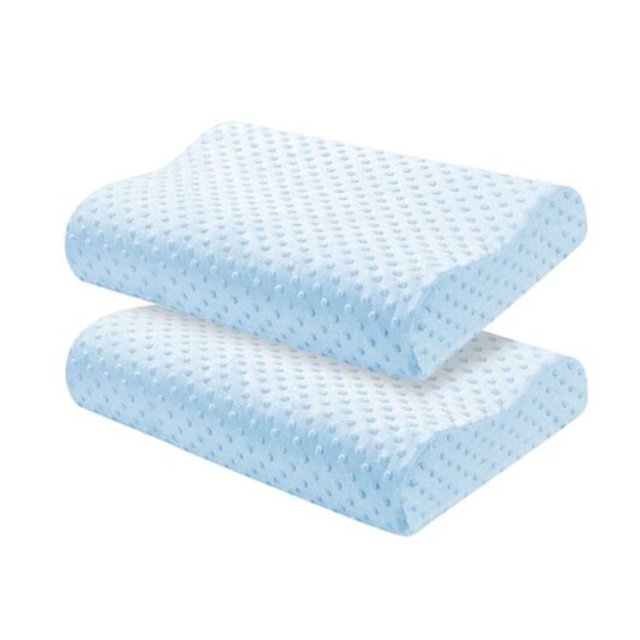 WANCQ 2 Pack Memory Foam Sleeping Pillow High Low Side Ergonomic Design